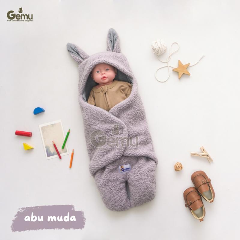 GEMU Selimut Bayi Bedong Blanket Instan Sherpa Bulu Domba Tebal Karkakter Kaki Premium Newborn 4