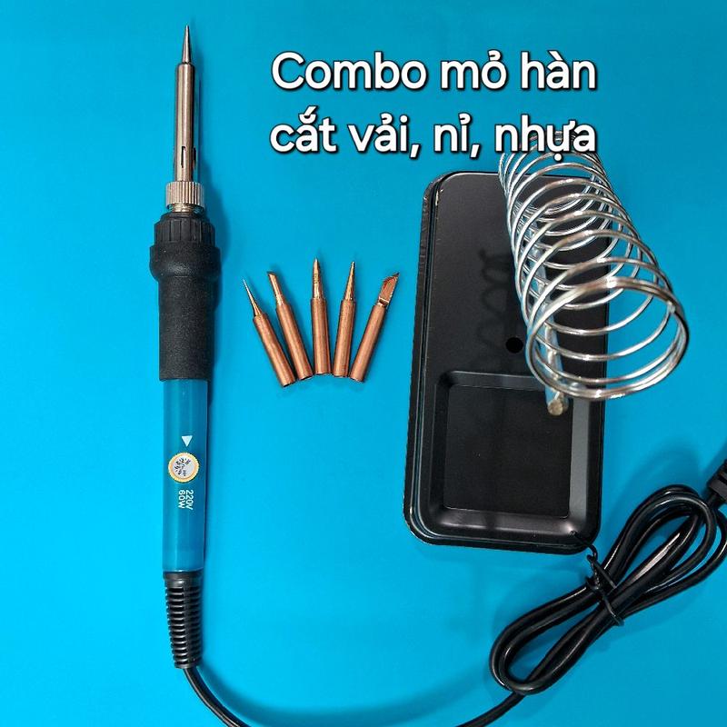 Combo Bút Cắt Nhiệt- 7 Món- Cắt Vải, Nỉ, Nhựa - 1 Mỏ Hàn, 5 Mũi Hàn, 1 Kệ Gác