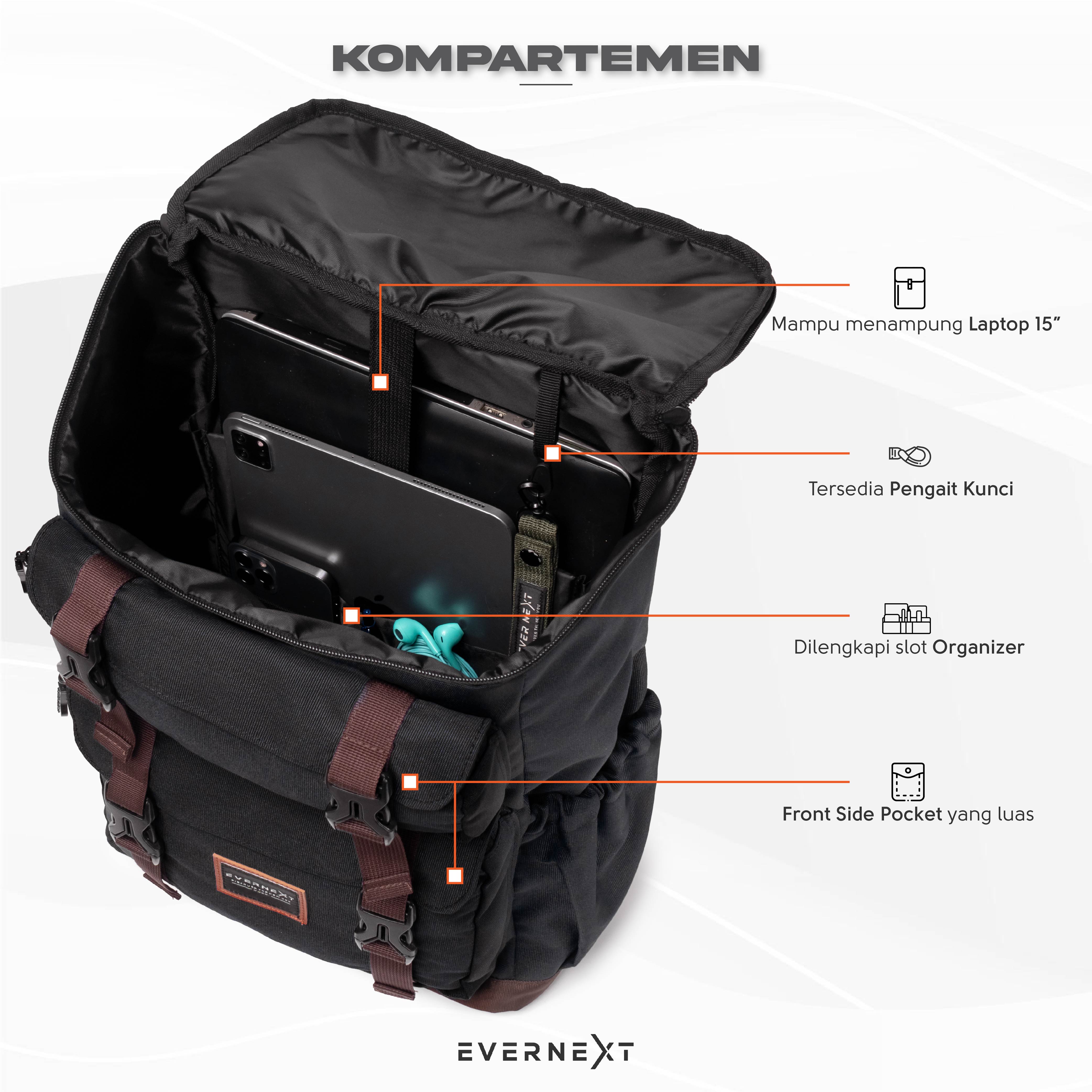 Evernext Backpack Oxford Tas Ransel Pria Tas Punggung Laptop Tas Kuliah Tas Kantor Tas Sekolah Pria Wanita