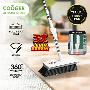 [COD]COOGER Sikat WC Kamar Mandi 3IN1 Brush Gagang Alat Wiper Pembersih Lantai untuk Membersikan Sudut Dan Kaca Silikon