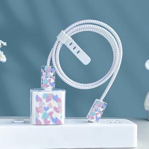 Funda Protectora para Cargador con Correa de Silicona, Organizador de Cable de Carga, Accesorios para iPhone, Protege el Cargador y Cables de Datos
