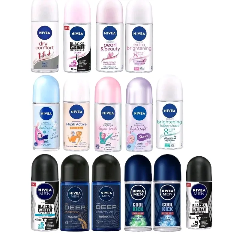 Nivea Deodoran Roll On Ketiak Kering Antiperspirant Tubuh Pria dan Wanita 50 ML - Bau Deodorant Gatal 0