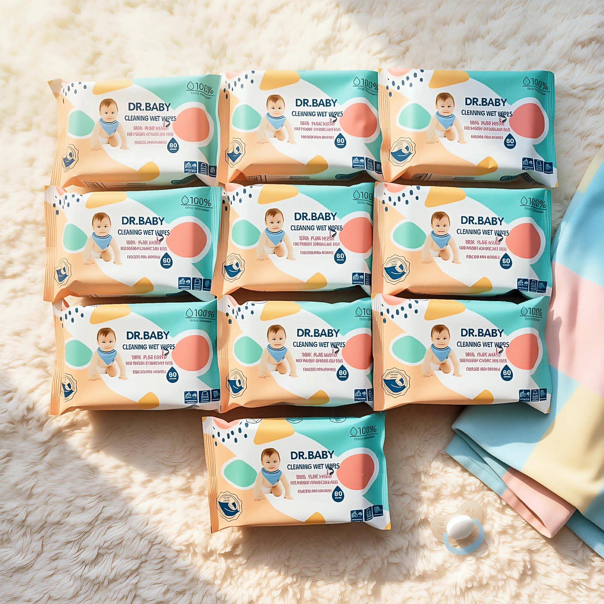 Dr. Baby Tisu Basah Bayi 80 Series 10 Pcs Kualitas Terbaik untuk Kebersihan Bayi Anda Wajah Tissue Mini Travel Motif Ganti Popok Balita Bash 24 Bulan Wipes