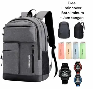 Tas Ransel Pria  Punggung Laki Laki   Backpack Unisex Berkualitas Fungsional Ransel  Laptop Sekolah Kanvas Smp Wanita