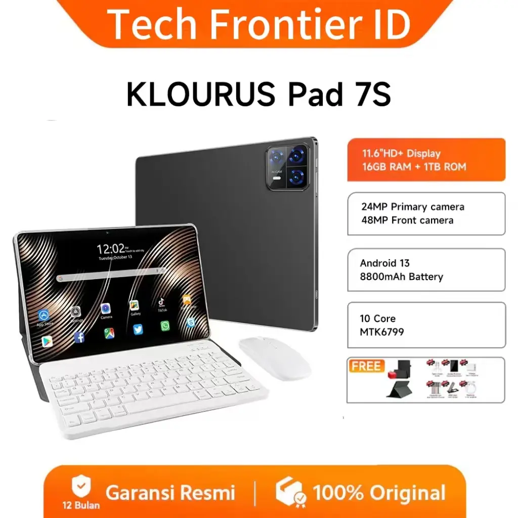 Hancdon Tablet Pad 7S Baru 11.6 Inci 16GB+1024GB Android 11 Layar 2.5K WiFi 5G Dual SIM Keyboard Gratis Garansi Resmi Tablet PC Asli Hot Sale Bisa COD - Kartu