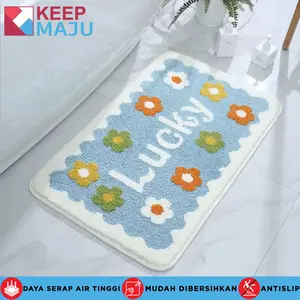 KEEP MAJU "LUCKY" Karpet Kamar Mandi Penyerap Karpet Lantai Anti Selip Karpet Yang Menebal Karpet Kamar Tidur