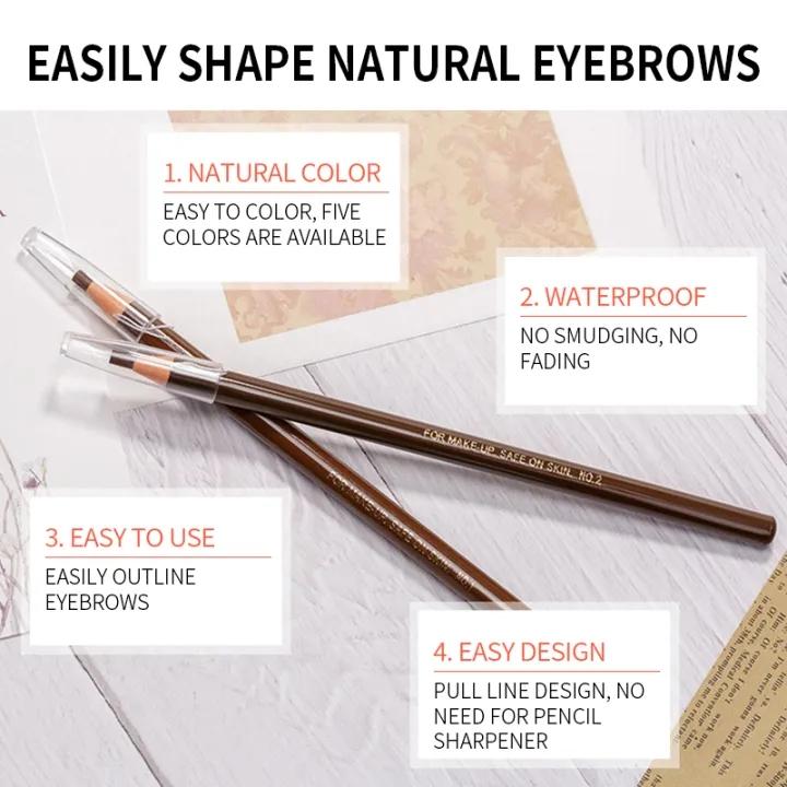Bút Chì Kẻ Lông Mày, Không Thấm Nước, Bút Microblading, Lâu Trôi, Để Đổ Đầy Và Vẽ Chân Nét Trang Điểm Hình Xăm, 5 Màu, Dụng Cụ Trang Điểm, Bút Kẻ Mắt, Thích Hợp Để Tạo Kiểu Lông Mày, Mỹ Phẩm, Ni 7