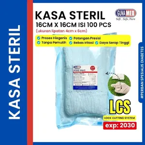 Kasa Steril GUNAMED Ukuran 16cm x16cm Isi 100pcs plaster luka