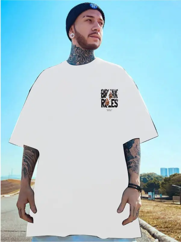 Baju Pria Oversize Jumbo Size M|L-3XL Distro Kaos Pria T-shirt Korean Style Lokal Motif Sablon Atasan Dewasa Oblong Cowok Keren Santai Simple-Barak 1