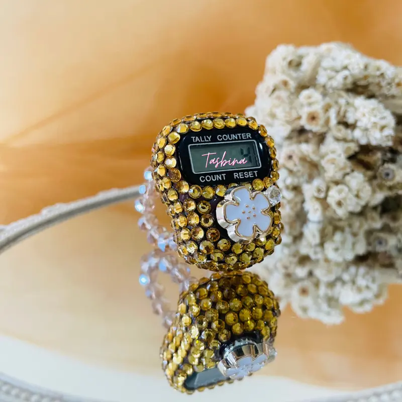 Tasbih Digital Cantik Manik Cincin Mutiara Kristal Alat Dzikir Mini Souvenir Umroh Haji 1