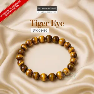 Gelang Batu Alam Tiger Eye Stone Karet Elastis Ukuran 4/6/8 mm, Gelang Kewibawaan, Gelang Chakra, Gelang Yoga, Bracelets Tali Karet Elastis Pria Wanita Harian Gelang & Bangle Tangan, Natural Stone Bracelets, Tiger Eye Beads model