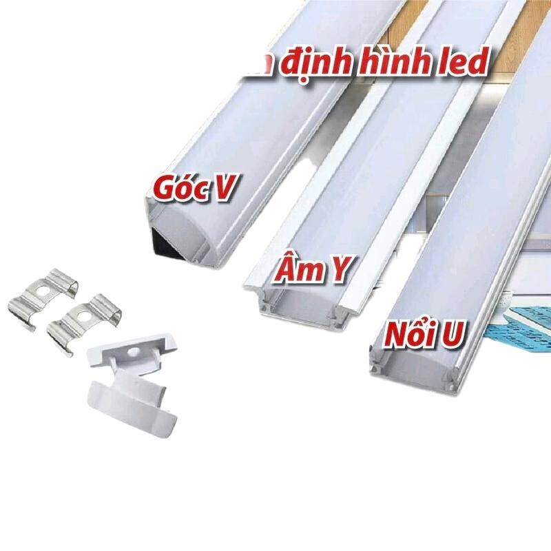Thanh nhôm định hình 508 509 601 dùng cho đèn led dán nội thất thanh dài…