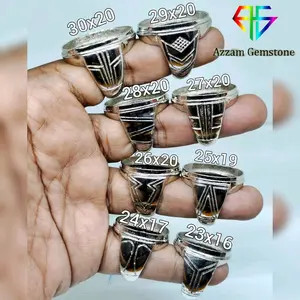 Cincin Ring Emban Alpaka Super Model T Kwanjin Tanam Harga perpcs/biji satuan  bkn Emas Perak Stainless Titanium Monel Batu Permata Akik Pirus