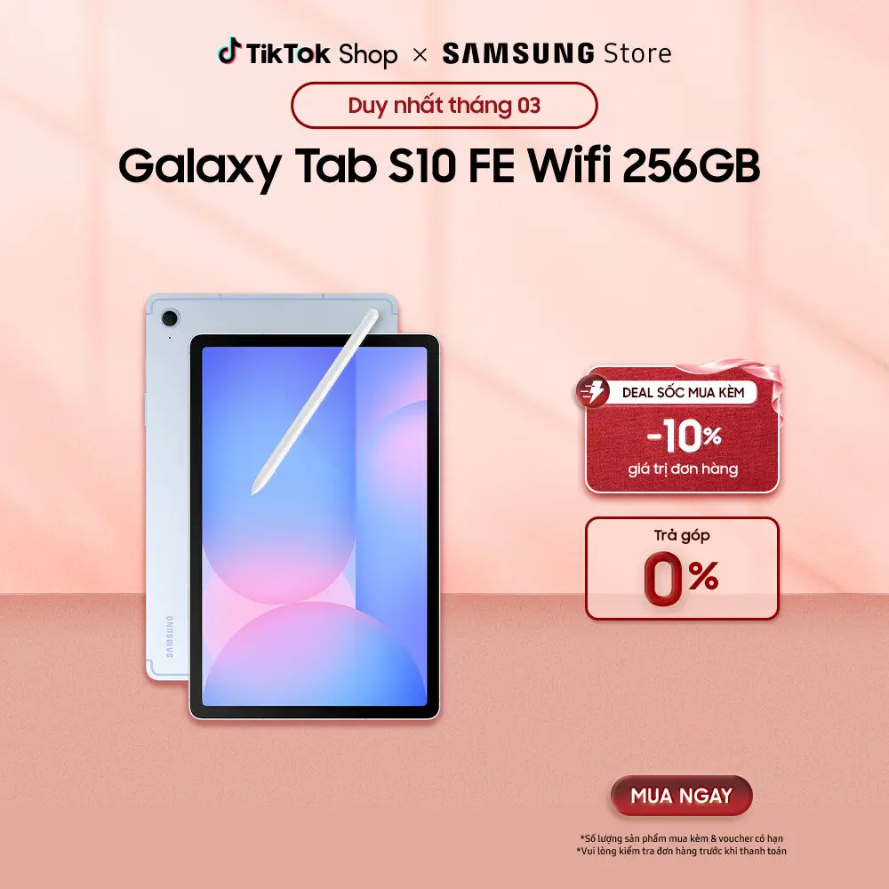 Máy tính bảng Samsung Galaxy Tab S10 FE Wifi 256GB | BigBuy360 - bigbuy360.vn