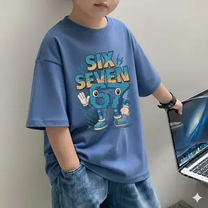 Kaos Distro OVERSIZE SIX SEVEN 67 PETIR BIRU Anak Laki-Laki/Fashion Anak Laki-Laki Kekinian/Baju Anak Laki-Laki Model Terbaru/Kaos Anak Laki-Laki Viral