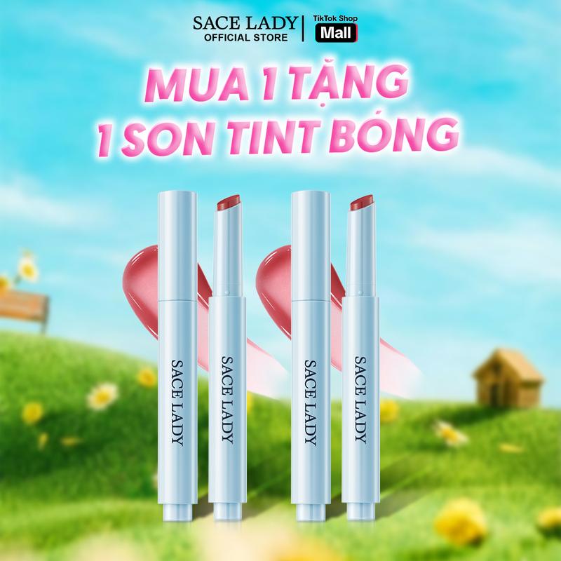 Mua 1 tặng 1 Son bóng SACE LADY dưỡng ẩm không bết dính trang điểm môi màu sắc cao 1,8g