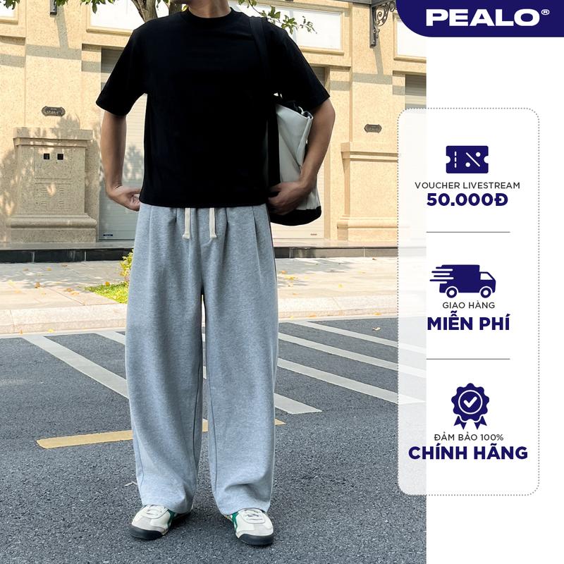 Quần nỉ 2 da PEALO ống rộng chất liệu cao cấp