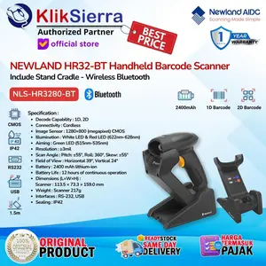 Scanner Barcode NEWLAND NLS-HR2000-BT | HR2000BT | HR2000 Bluetooth 1D 2D - Handheld Scanner Corded CMOS IP52 - Barcode Scanner NLS-HR3280-BT | HR3280BT | HR32BT