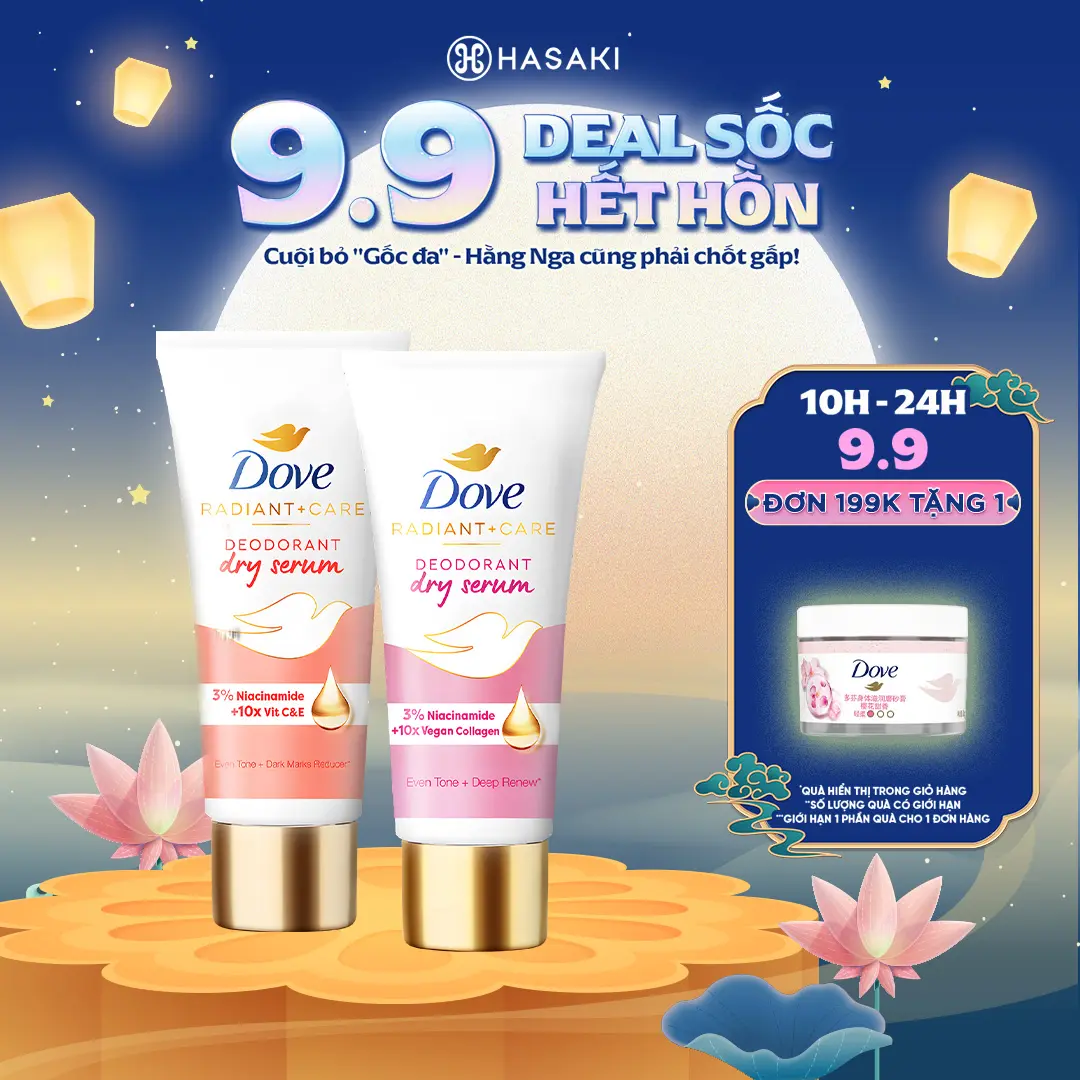 Serum Ngăn Mùi Dove 40ml Deodorant Dry Serum 3% Niacinamide + 10X Collagen