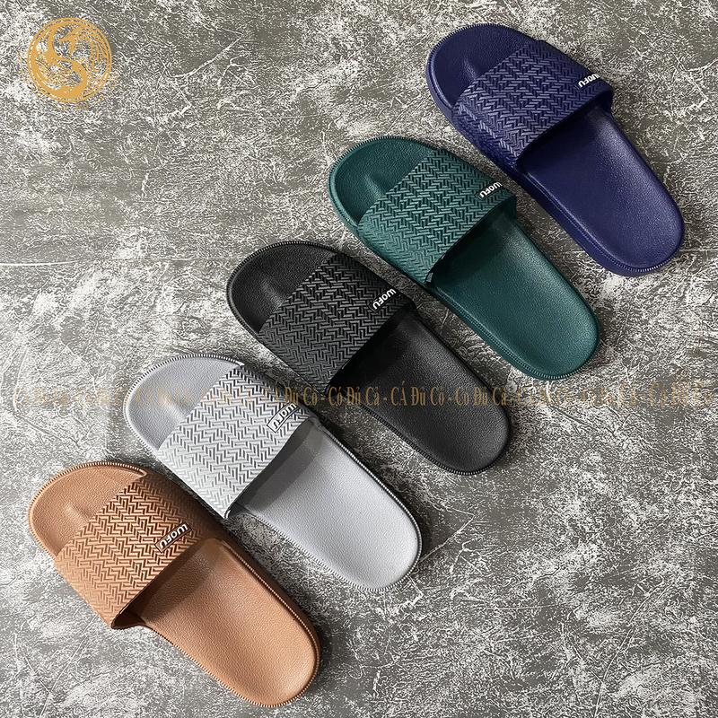 Dép lê Cao Su đúc Luofu dép quai ngang nam nữ Đế Bằng siêu êm dẻo bền đẹp chống trơn trượt