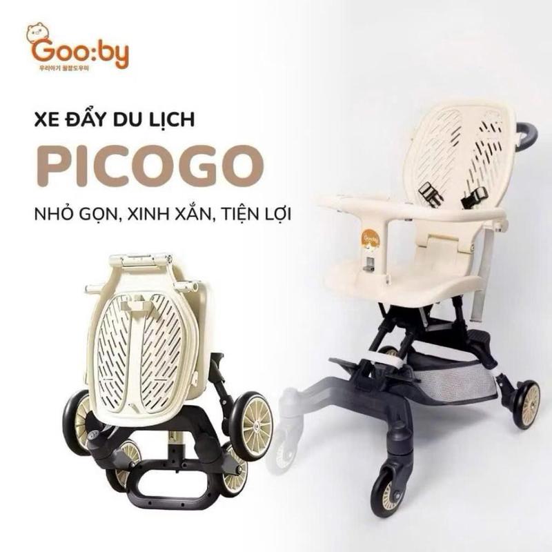 (xe PICOGO-kèm đệm)Xe đẩy cho bé, Xe đẩy gấp gọn em bé đi du lịch siêu gọn nhẹ