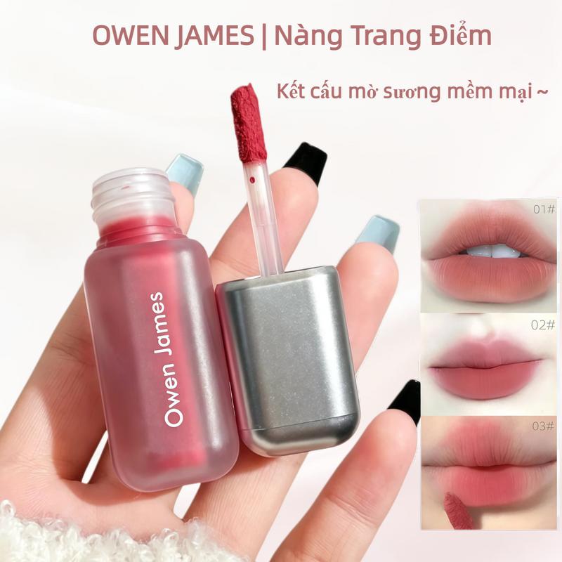 OWEN JAMES Son dưỡng môi bóng chất lỏng nhẹ không gây dày dính môi chai nhỏ gọn…