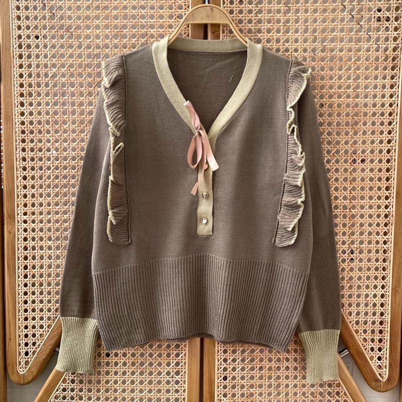 Yure Ruffle Blouse - Atasan Blouse Wanita Rajut Korean Style 3
