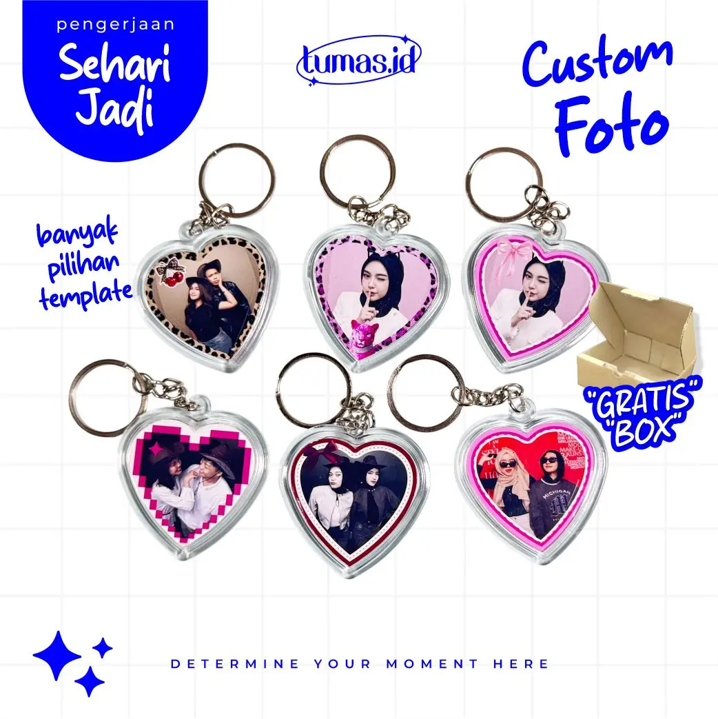 Tumas.id, Gantungan kunci akrilik custom bentuk love, gantungan tas Ganci premium, bisa request desain, cocok digunakan untuk hadiah, koleksi, dan self reward Couple Keychain gantungan  kamera polaroid Rantai