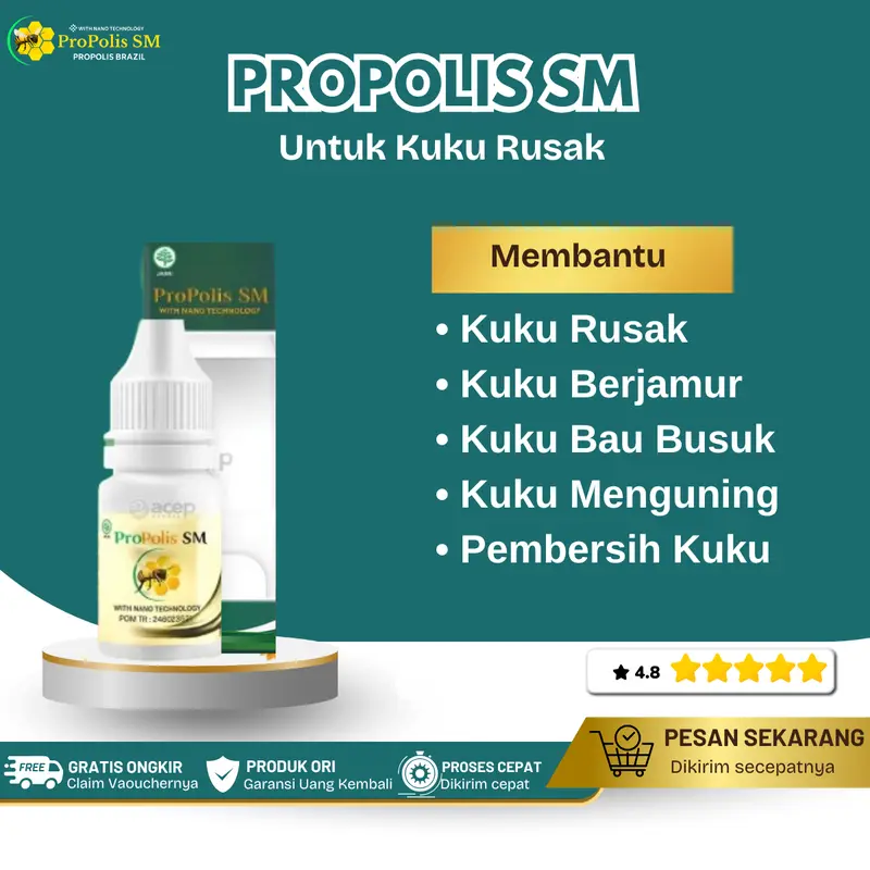 Propolis Sm Untuk Kuku rusak, Hitam, Rapuh, Menebal, Berjamur, Menguning 0