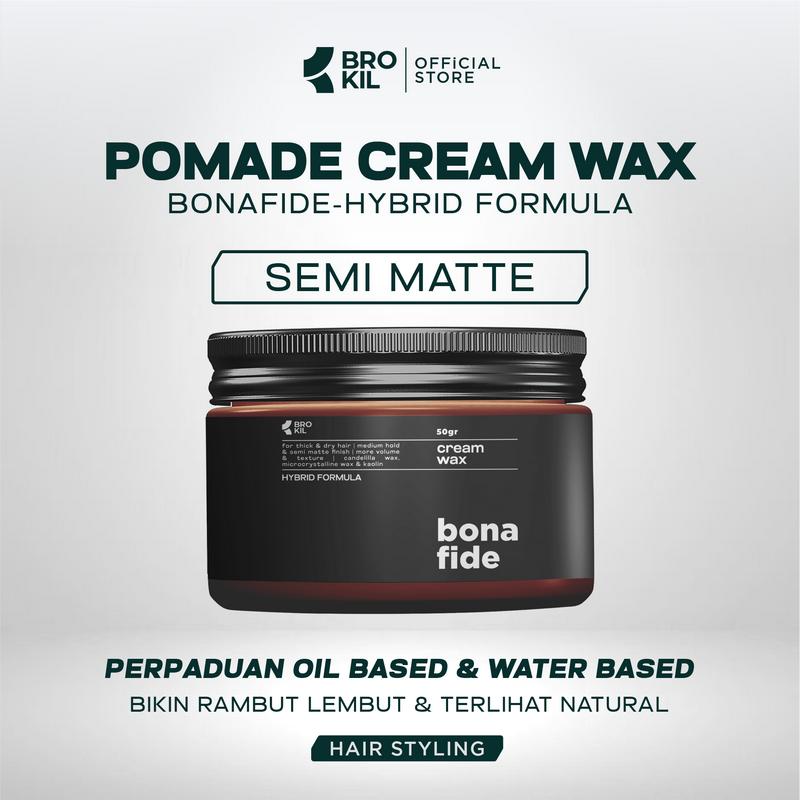 Brokil Bonafide Pomade Pomed Cream Wax Hair Styling Rambut Pria Wangi 3 ...