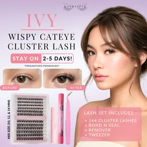 [BUNDLING] LASHTIFIC Bulumata palsu Ivy W54 Individual Lashes Fake Lashes 10-14mm | Set | Lem + Remover | Eyelash Extension