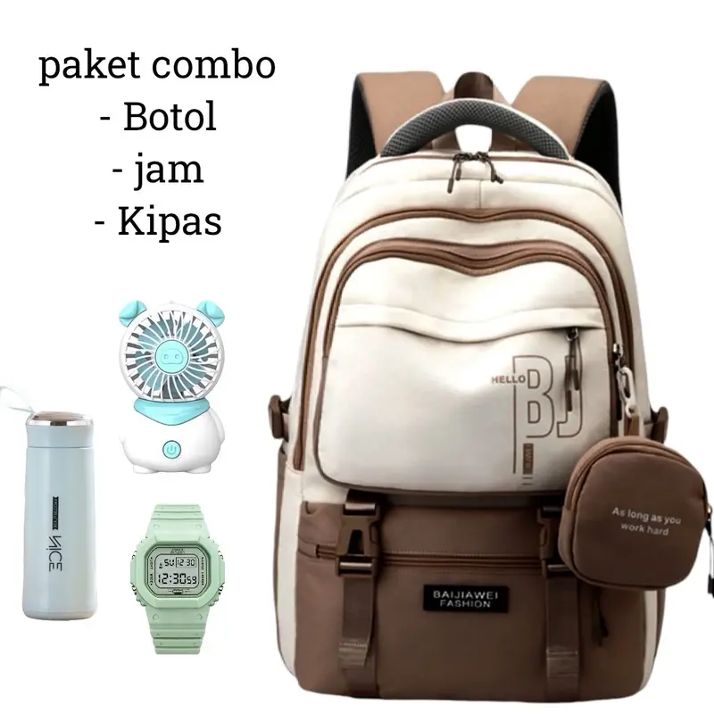 Tas Ransel Sekolah Anak Perempuan Tas Ransel Untuk SD SMP dan SMA Ransel Sudah Ada Dompet Koin 0