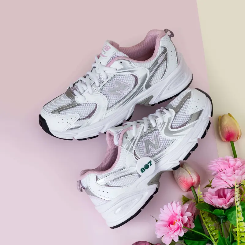 New Balance 530 White Mid Century Pink GS Women 1
