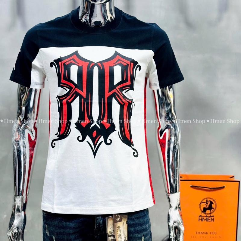Áo thun nam Rock Revival RR04 cao cấp màu trắng phối đen chất cotton xịn from chuẩn Vip