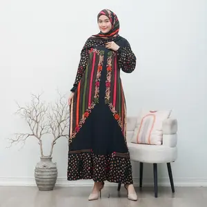 Gamis Set Hijab Terbaru New Motif Setorjoan Jumbo Ld120cm Wanita Panjang Rayon Muslim Rempel