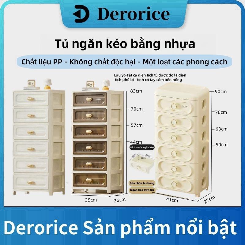 Derorice Tủ ngăn kéo bằng nhựa 3 kiểu có sẵn Bảng điều khiển cửa trong suốt Tìm kiếm nhanh hơn