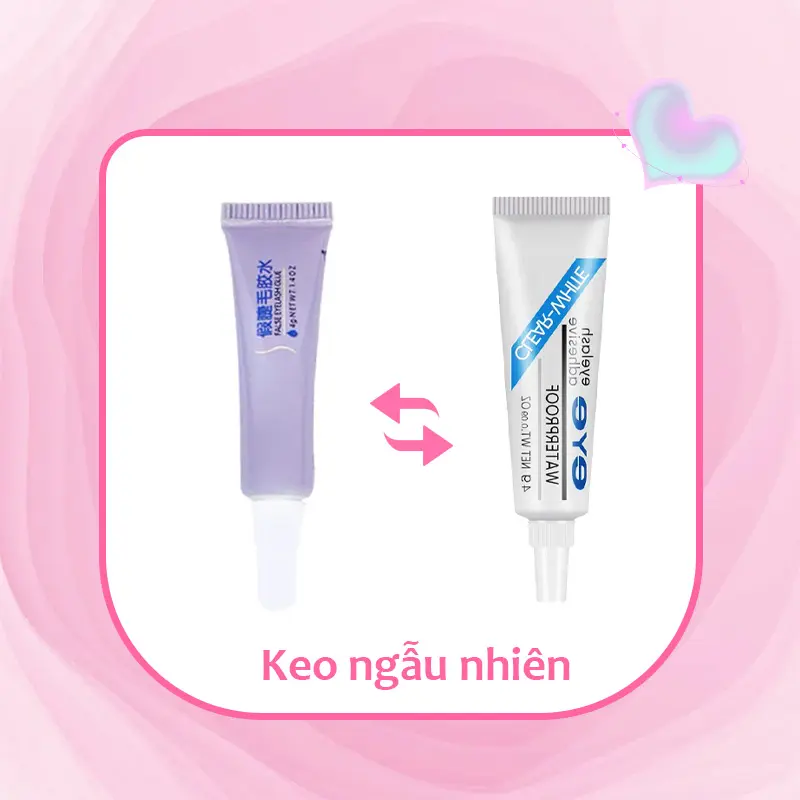 FEPO Hộp 8-10 Hàng Lông Mi Giả 11-12mm tự nhiên Sức Chứa Lớn Chất Lượng Cao Món quà miễn phí Keo dán lông mi + nhíp 1