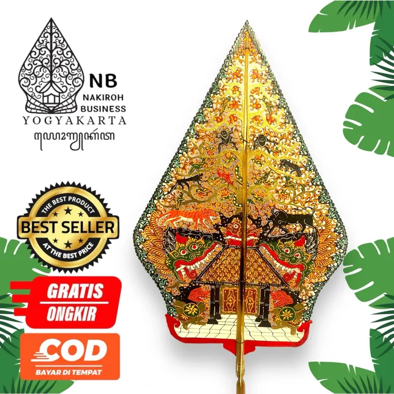 NAKIROHBUSINESS Wayang Kulit Alusan Mini Gunungan Kayon Gapit Sungu Ukuran 30cm 0
