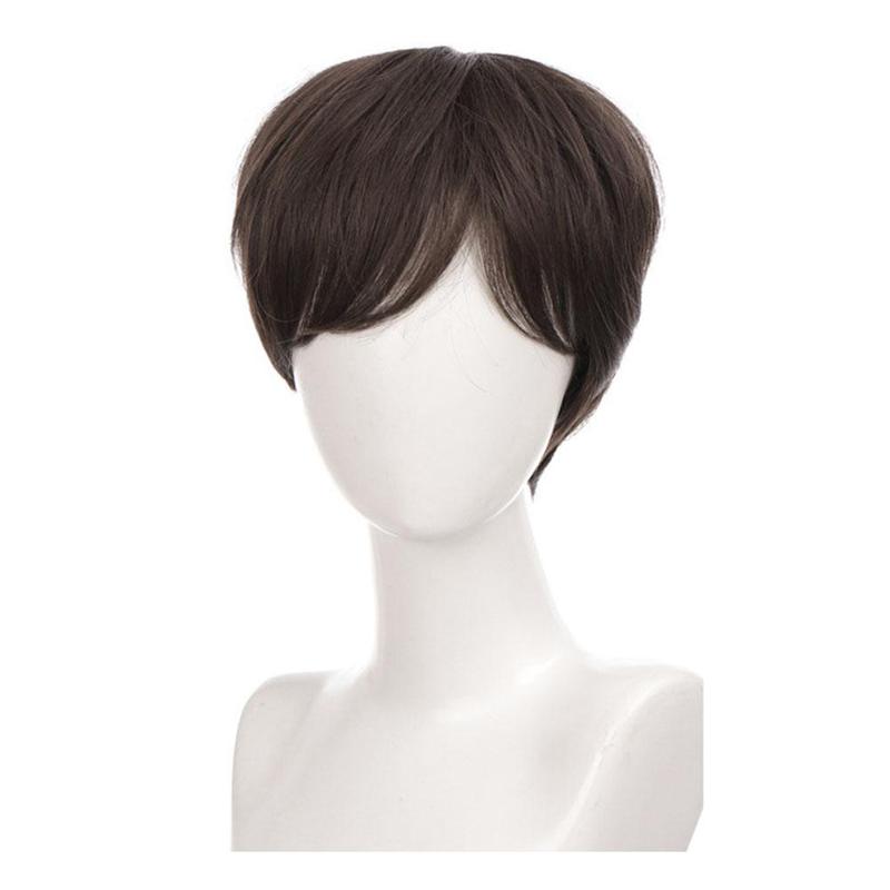 Product Introduction of Man's Wig Short Straight Black Synthetic Wigs With Bangs For Men Women Boy Fake Hair H4Z9 35