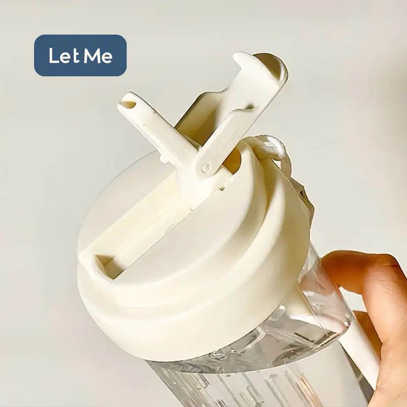 Let Me Botol Minum Infused Water - Botol Bening 600 atau 800 ML Dengan VARIASI WARNA TALI Filter Pemisah Dan Sedotan Gelas Minuman Air Lemon/Teh Dengan Saringan Kitchenware Silikon Bottles LM-AAB2032 7