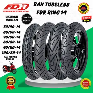 BAN TUBELESS MOTOR FDR MATIC RING 14 70/90 80/90 90/90 80/80 80/90 BAN MOTOR BEAT VARIO MIO ( GRATIS PENTIL+WRAPPING )