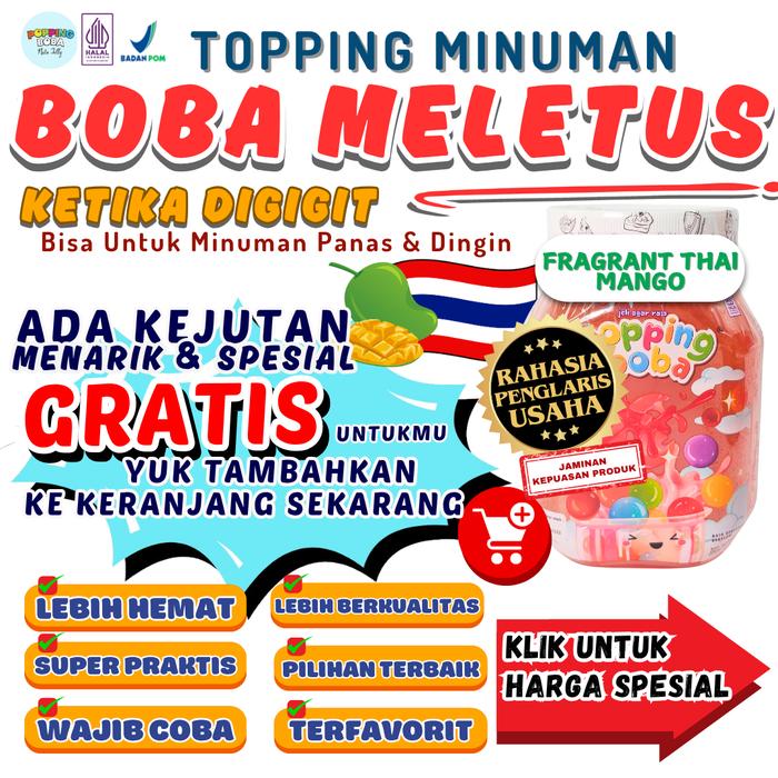 Gambar Popping Boba Rasa Mangga 500 gram | Topping Minuman dari Nata Jelly Official Store Kota Bandung Tokopedia