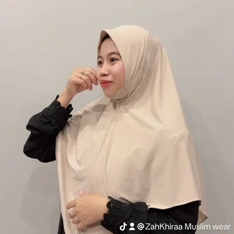Hijab Bergo Instan Dagu Oval Ori Zahkhiraa - Muslim jersey premium Kerudung Cantik Nyaman 4