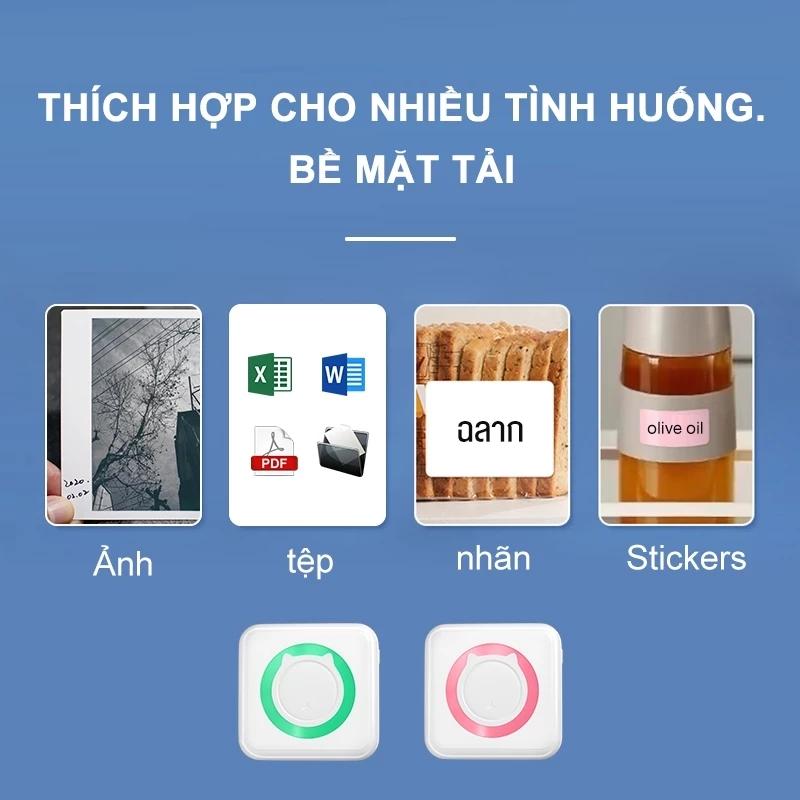 Máy In Nhiệt Mini Bluetooth cầm tay Máy in Hoá đơn Máy In nhãn Android IOS 7