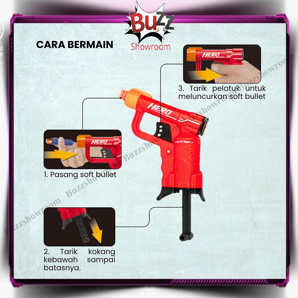 tembakan anak soft bullet x warrior hero mainan anak gun mini