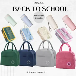 [COMBO BACK TO SCHOOL] BEST DEAL, LUNCH BAG + LUNCH BOX + BOTOL MINUM FREE SENDOK & SUMPIT Kotak Makan Multifungsi