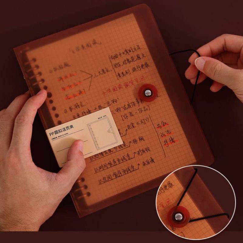 Vintage Inner Cover A5/B5/A4 Binder Cover 8 Hole DIY Binder Loose Leaf Notebook Shell Transparent Notebook Binder A4 File Folder Cover Business 5