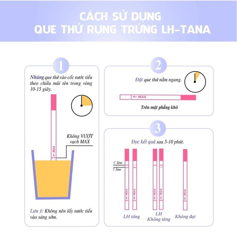 Que thử rụng trứng LH TANA, que canh rụng trứng, test nhanh tìm thời điểm trứng rụng, đơn giản, chính xác 4
