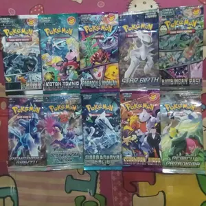 Kartu TCG Booster Pack Pokemon Indonesia Satuan Baru dan Segel Silahkan Dipilih Kartu Pokemon ( Hitam Putih / Paradoks Andalan / Kehadiran Juara / Star Birth / Pertarungan Daerah )  Lengkap