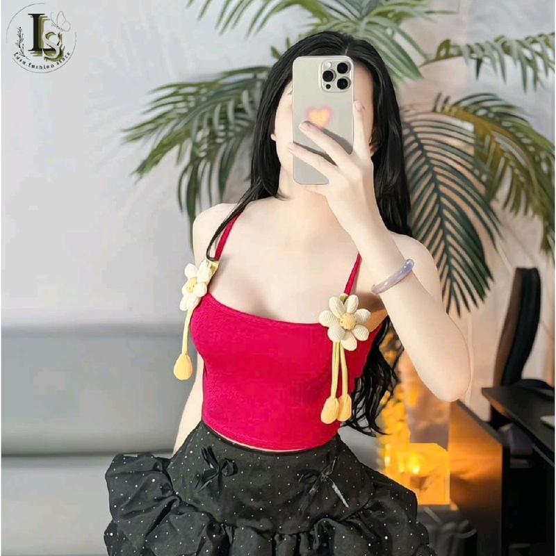 Áo Hai Dây Đính Hoa Dài Thun Borip Form Basic Dáng Ngắn Ôm Body Nữ Women Ao Thun Nữ Mặc Hè Áo Nữ Xinh Áo Rẻ Áo Phông Nữ Ôm Body Áo Bó Croptop Áo Kiểu Độc Lạ Đẹp aothun phoico b muahe bl bbt áocổtim vss hot